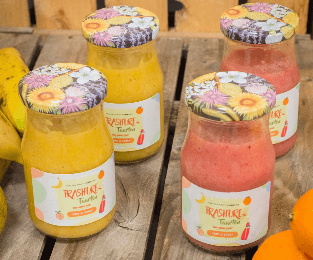 Smoothies van gered fruit gemaakt door Trashure.